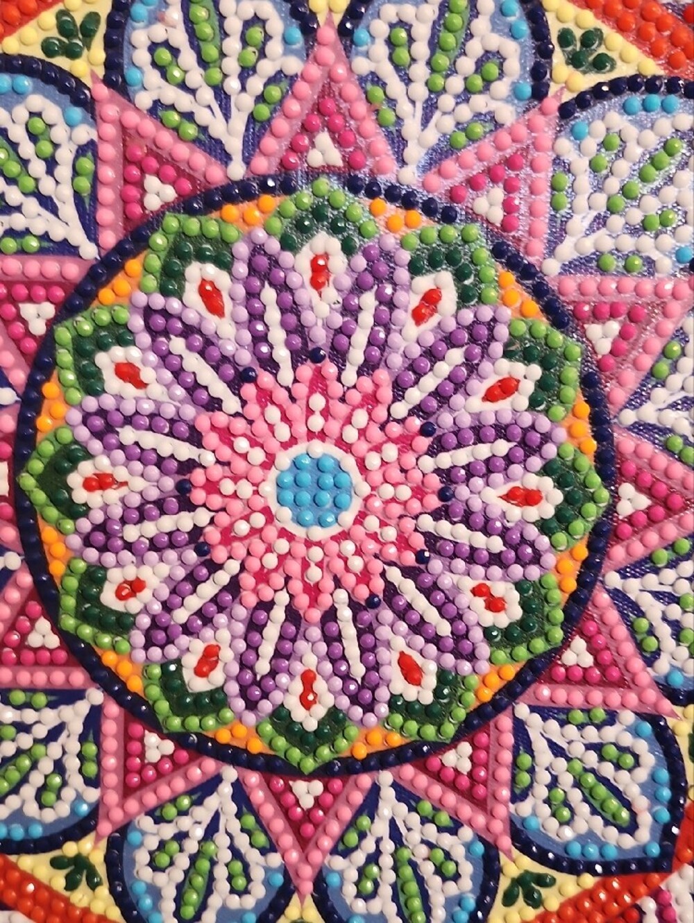 Diamond Painting finished. Purple Mandala Canvas Wall Art - Picture 4 of 7